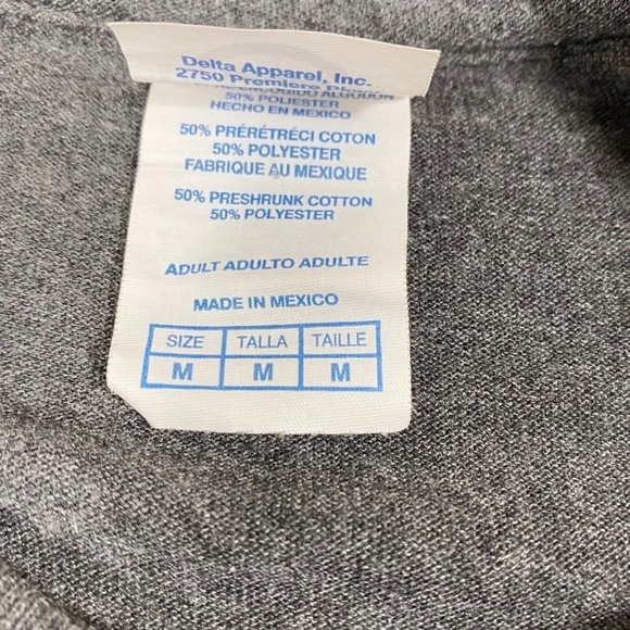 Delta Pro Weight Mens T-Shirt Sz M Gray American Flag Crew Neck Short Sleeve - Picture 5 of 7